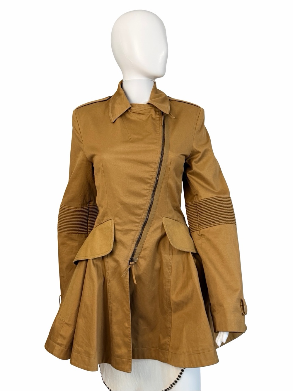 McQ Alexander McQueen Sculptural Asymmetric Zip Jacket – Made in Italy
